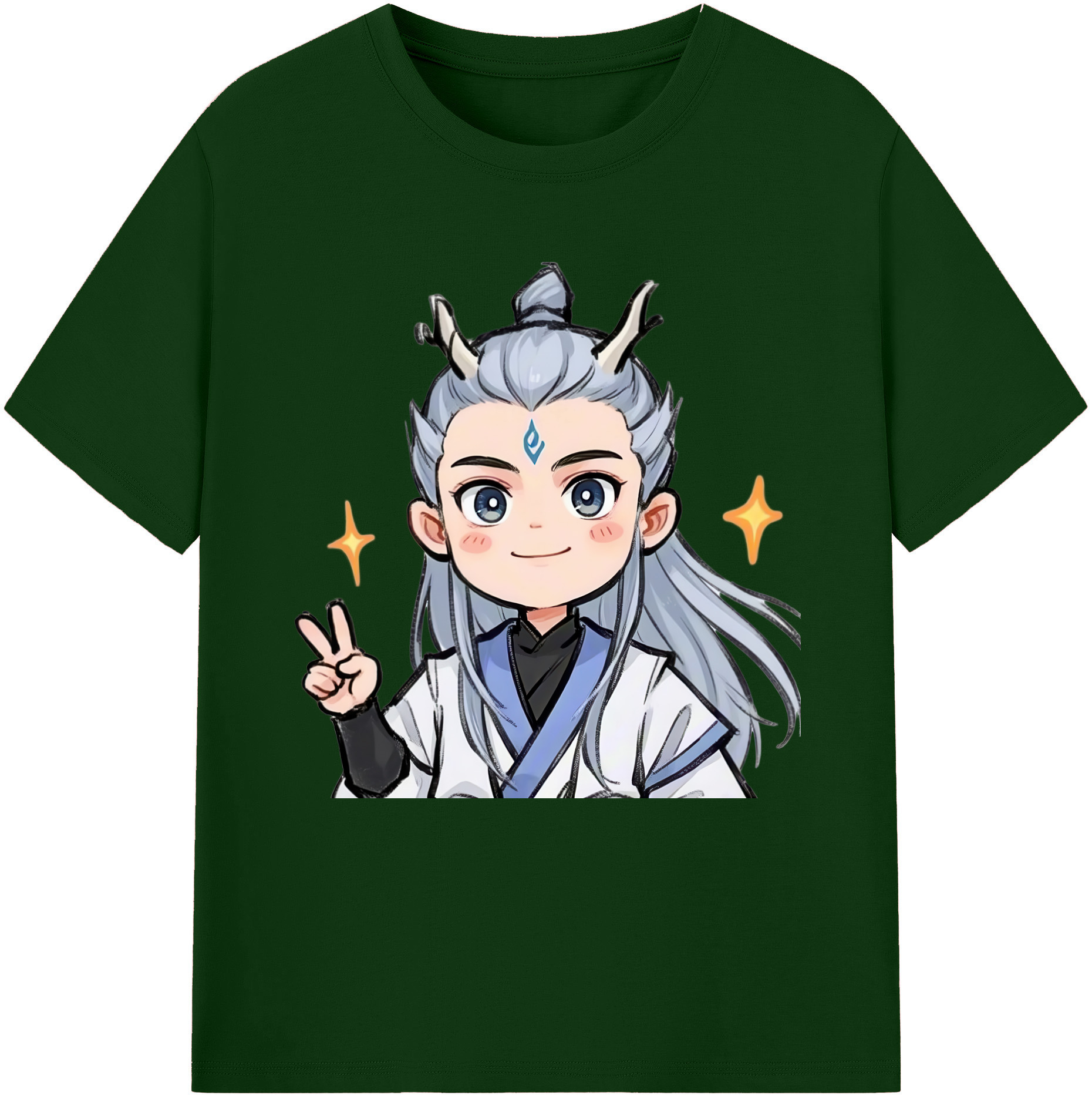 （画像用） Ne Zha 2 ナタ 魔童の大暴れ 綿100％半袖Tシャツ（フロントプリント）